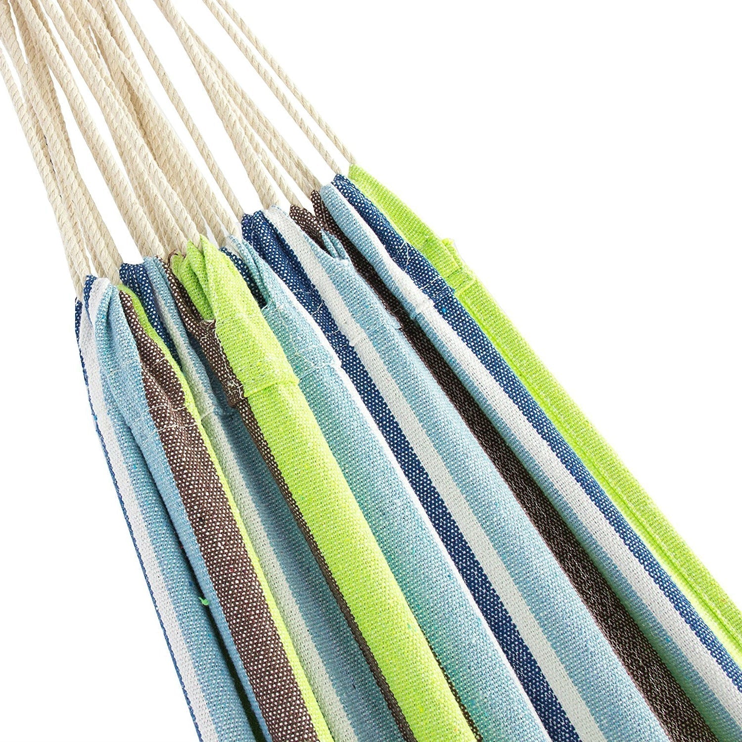 Portable Blue Green Stripe Cotton Hammock with Metal Stand and Carry Case LuxuryLifeWay Online Store