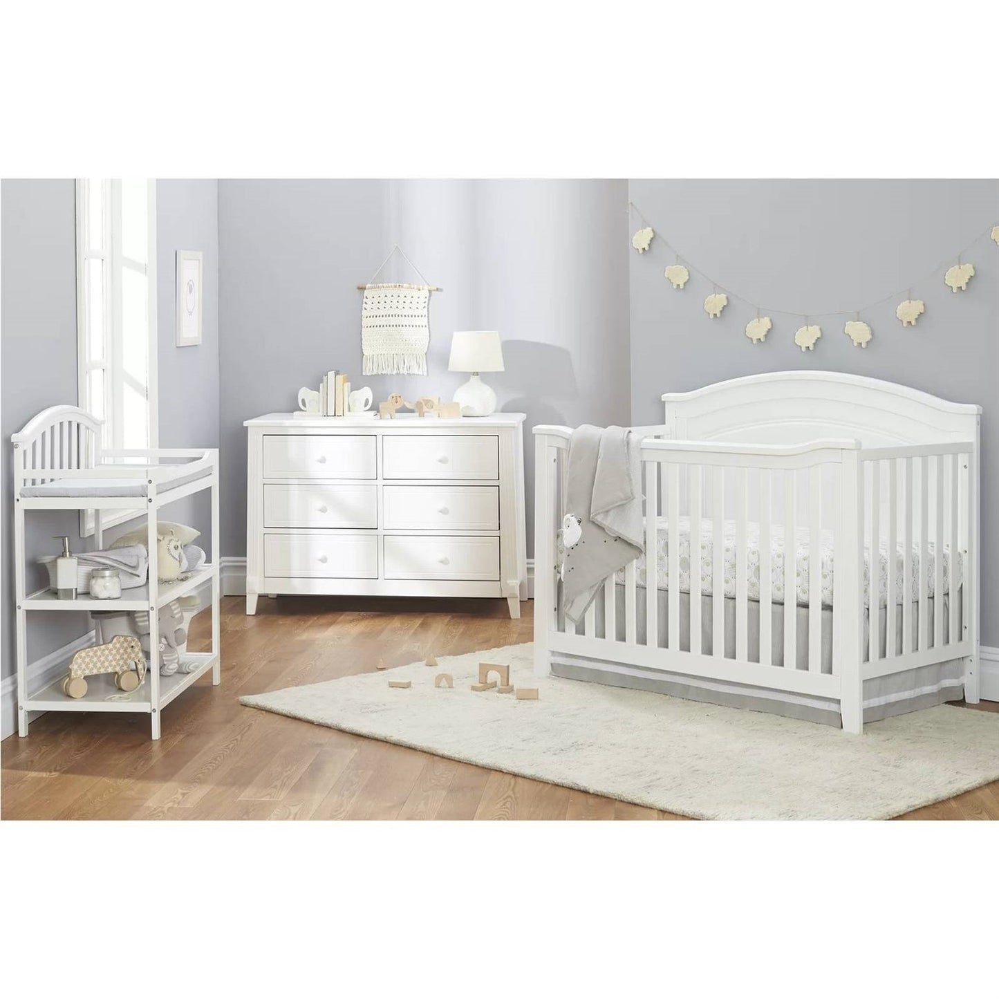 SF Home Solid Wood Convertible Crib in White - Toddler Bed Sold Separately LuxuryLifeWay Online Store