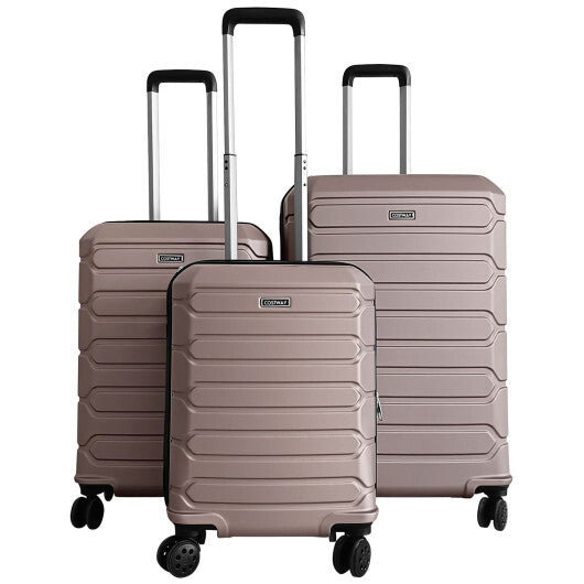 3-Piece Hardside Luggage Set Lightweight Hardside Suitcases with 8-Spinner Wheels-Blue LuxuryLifeWay Online Store
