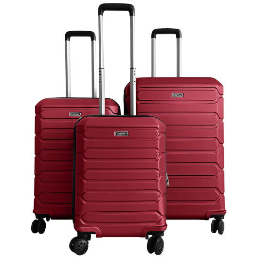 3-Piece Hardside Luggage Set Lightweight Hardside Suitcases with 8-Spinner Wheels-Blue LuxuryLifeWay Online Store