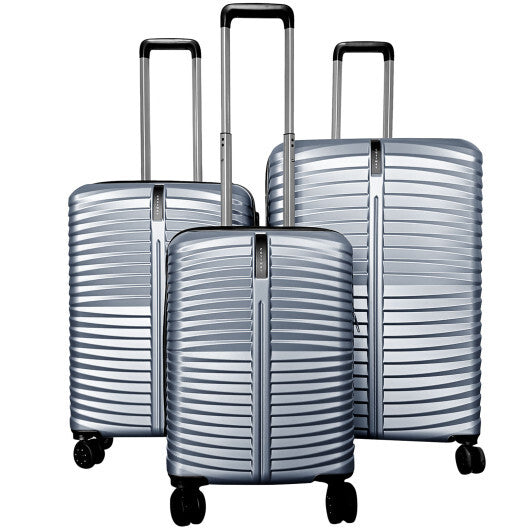 3-Piece 20/24/28 Inch Lightweight Hardside Luggage Set with 8-Spinner Wheels-Gray LuxuryLifeWay Online Store