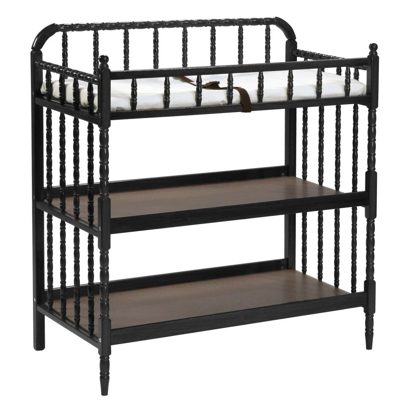 Changing Table in Black Wood Finish with 1-inch Waterproof Changing Pad LuxuryLifeWay Online Store