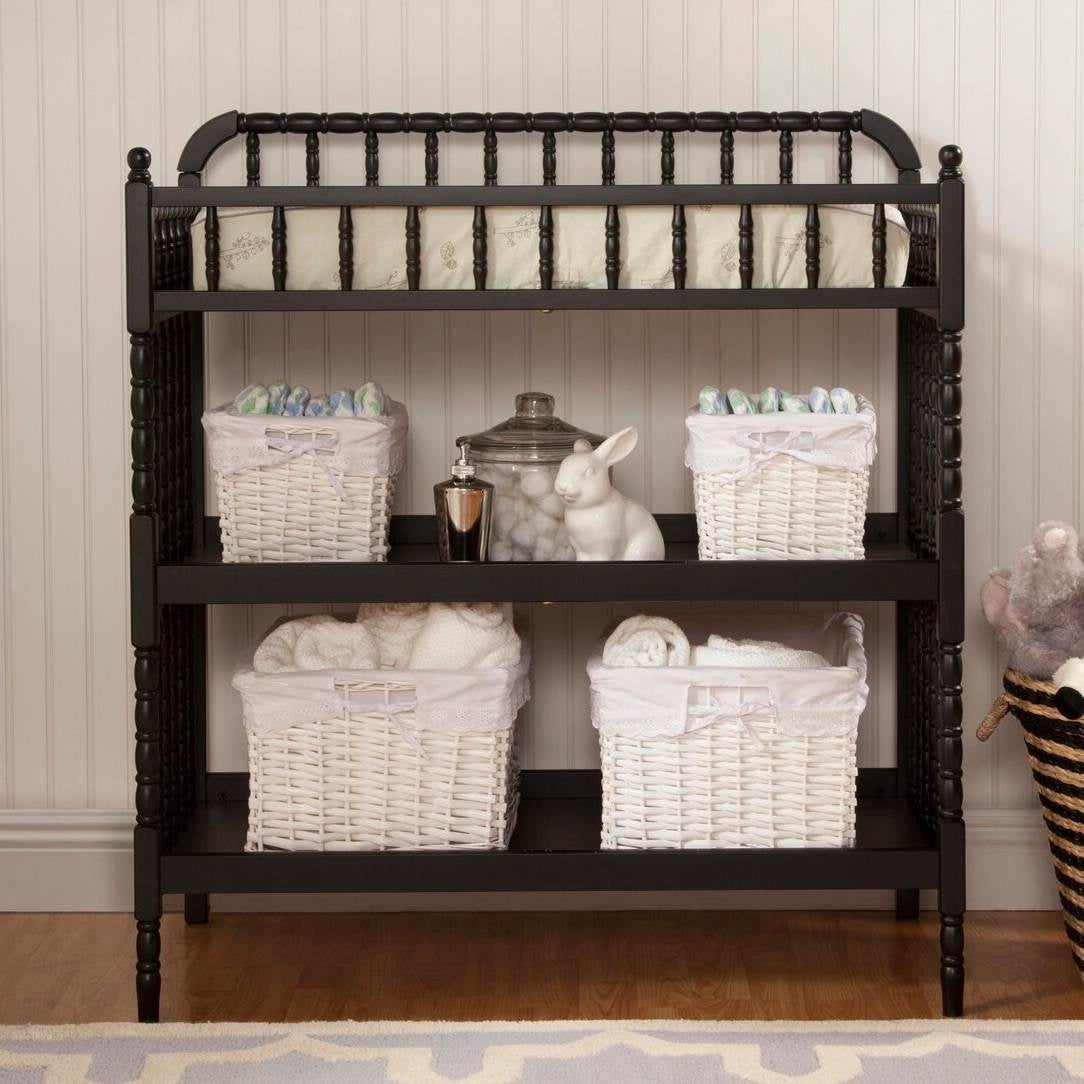 Changing Table in Black Wood Finish with 1-inch Waterproof Changing Pad LuxuryLifeWay Online Store