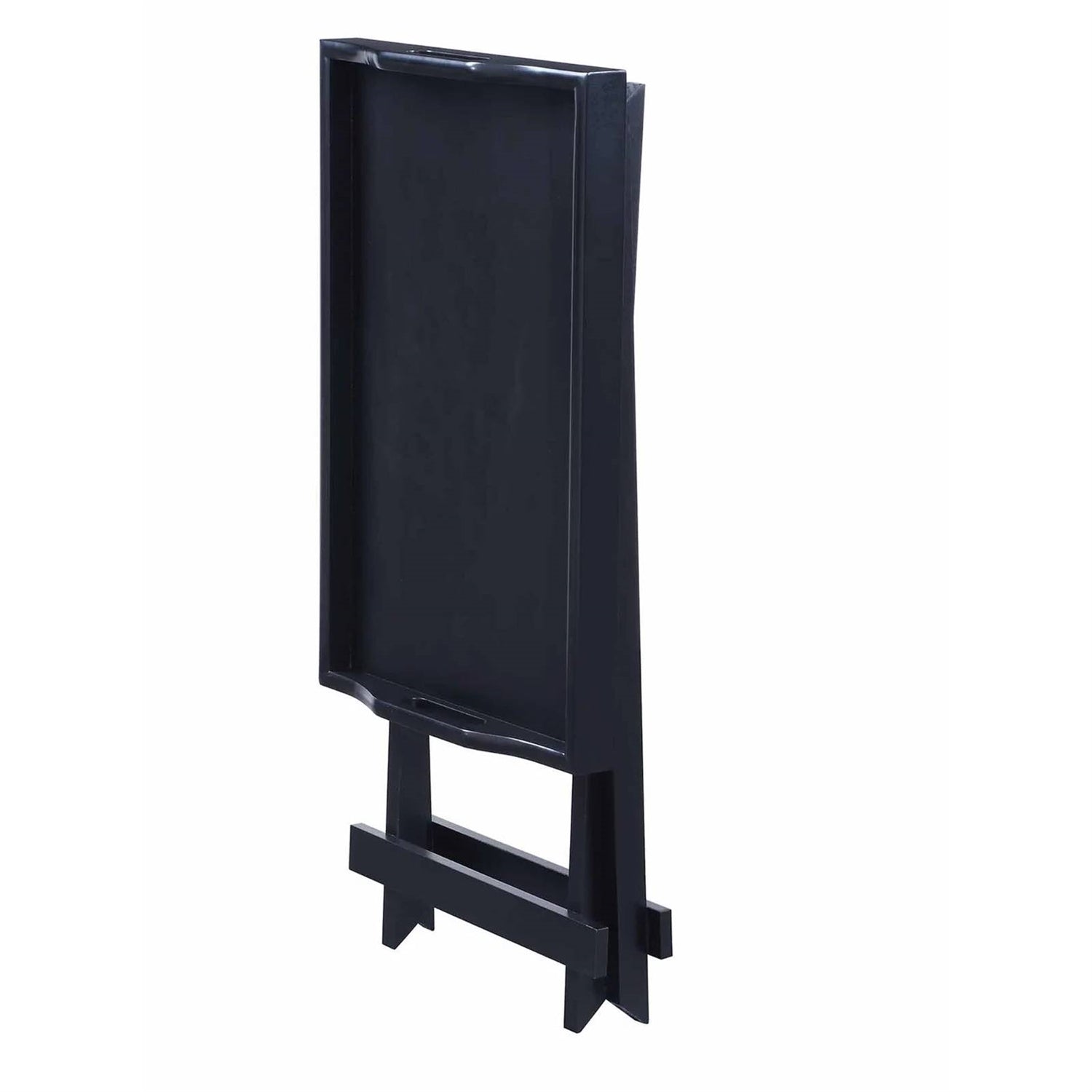 Folding TV Tray Bedside Table in Black Wood Finish LuxuryLifeWay Online Store