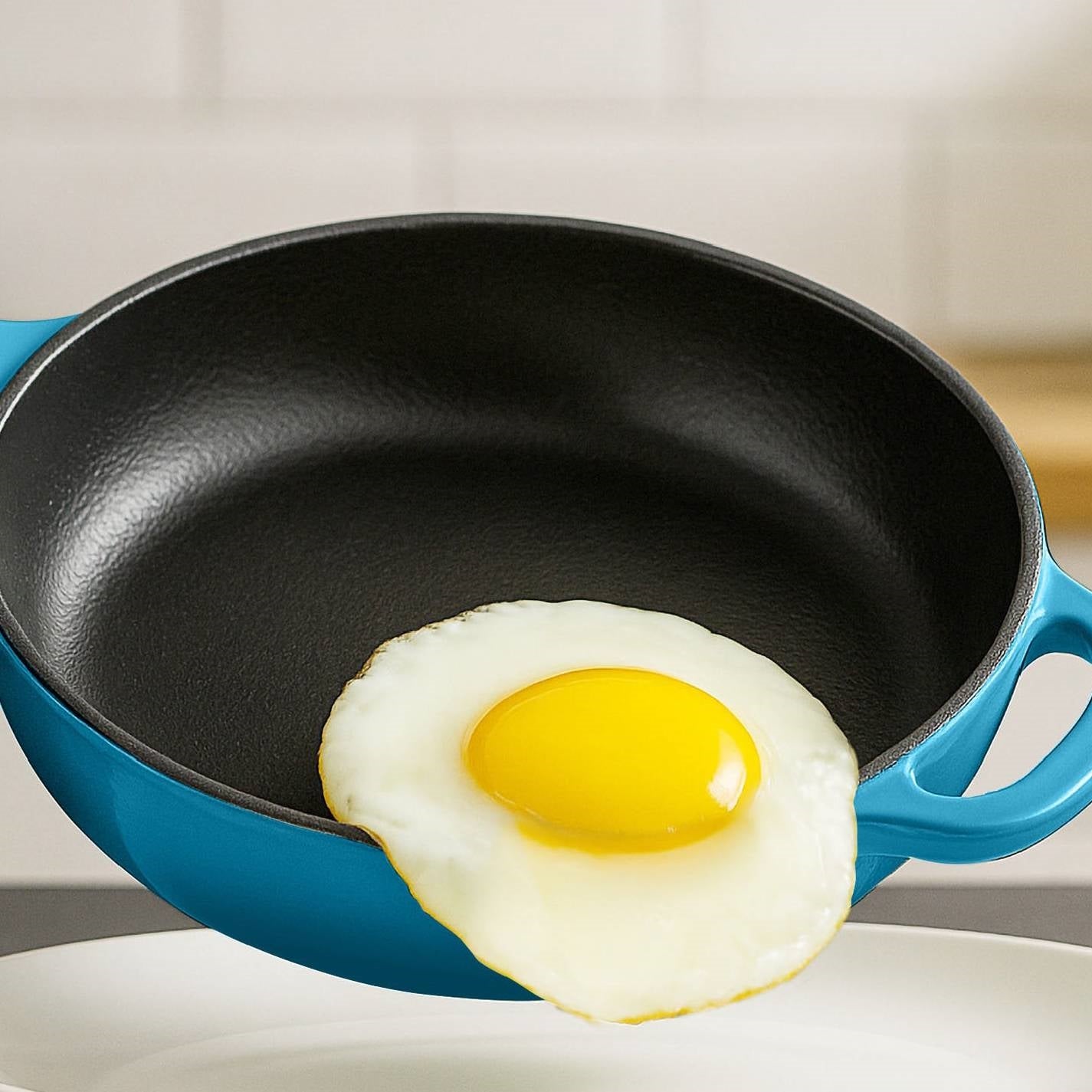 Blue 6-Piece Non-Stick Cast Iron Cookware Set - Skillet Grill Pan Dutch Oven LuxuryLifeWay Online Store