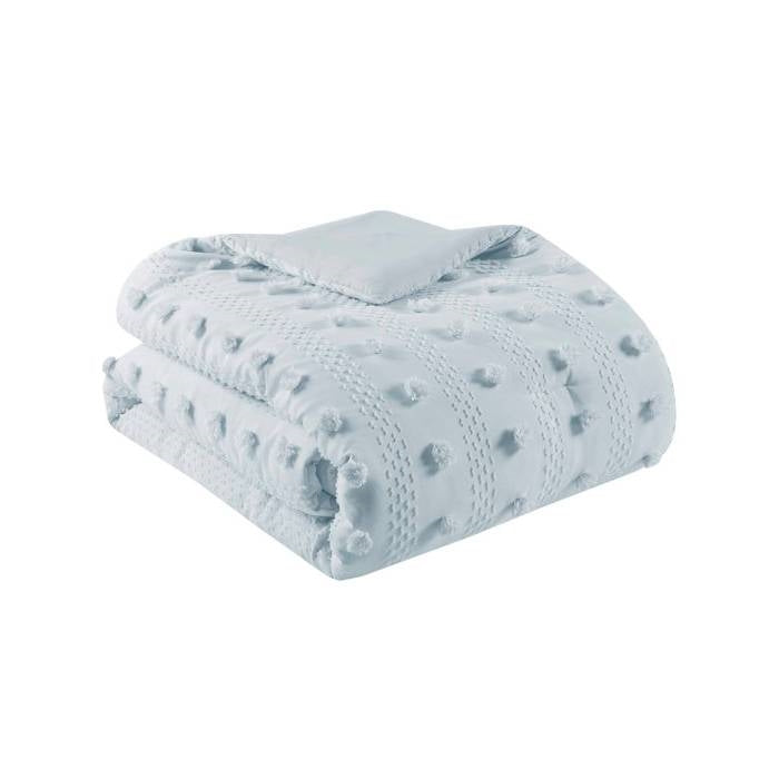 King/Cal King 3-Piece Blue Pompom Microfiber Hypoallergenic Comforter Set LuxuryLifeWay Online Store