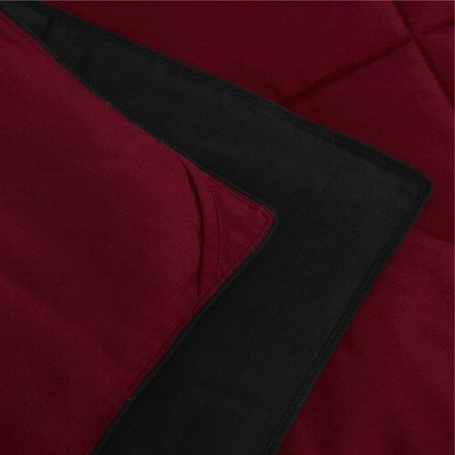 Full/Queen Traditional Microfiber Reversible 3 Piece Comforter Set in Black/Maroon LuxuryLifeWay Online Store