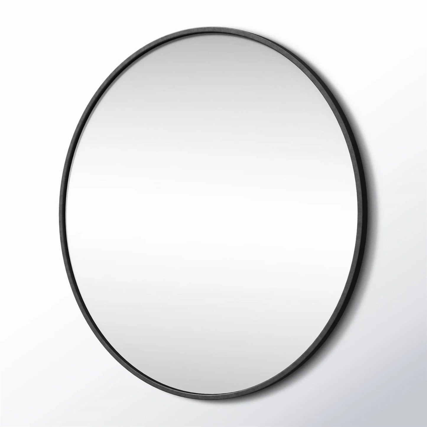 Round 42-inch Wall Mirror in Black - Living Room Bedroom Accent Bathroom Mirror LuxuryLifeWay Online Store