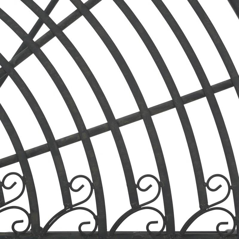 Half-Circle Outdoor Patio Garden Black Wrought Iron Tree Bench LuxuryLifeWay Online Store