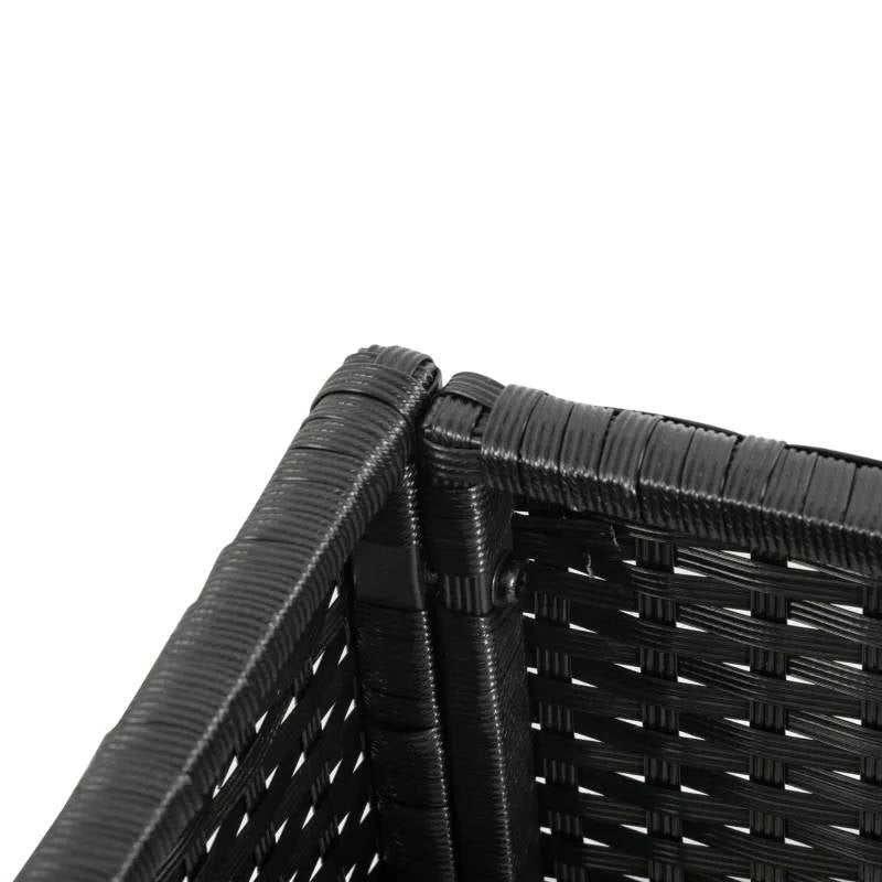 Black Modern PE Rattan Wicker Raised Garden Bed Elevated Planter Box LuxuryLifeWay Online Store