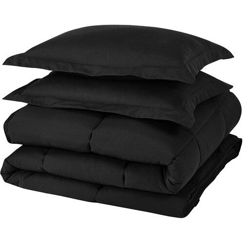 King Size Reversible Microfiber Down Alternative Comforter Set in Black LuxuryLifeWay Online Store