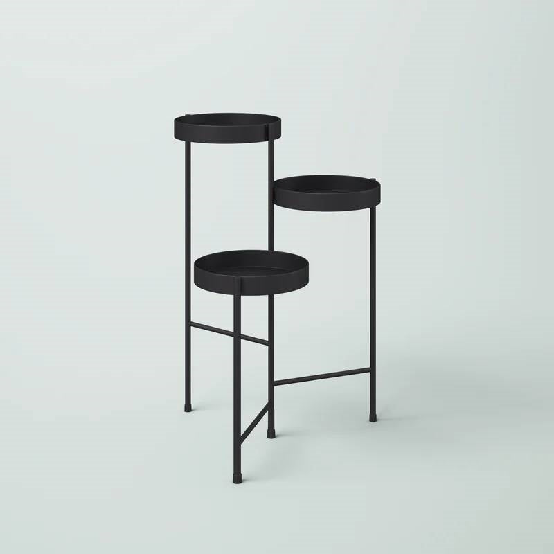 Modern Black Metal 3-Tier Flower Pot Plant Stand LuxuryLifeWay Online Store