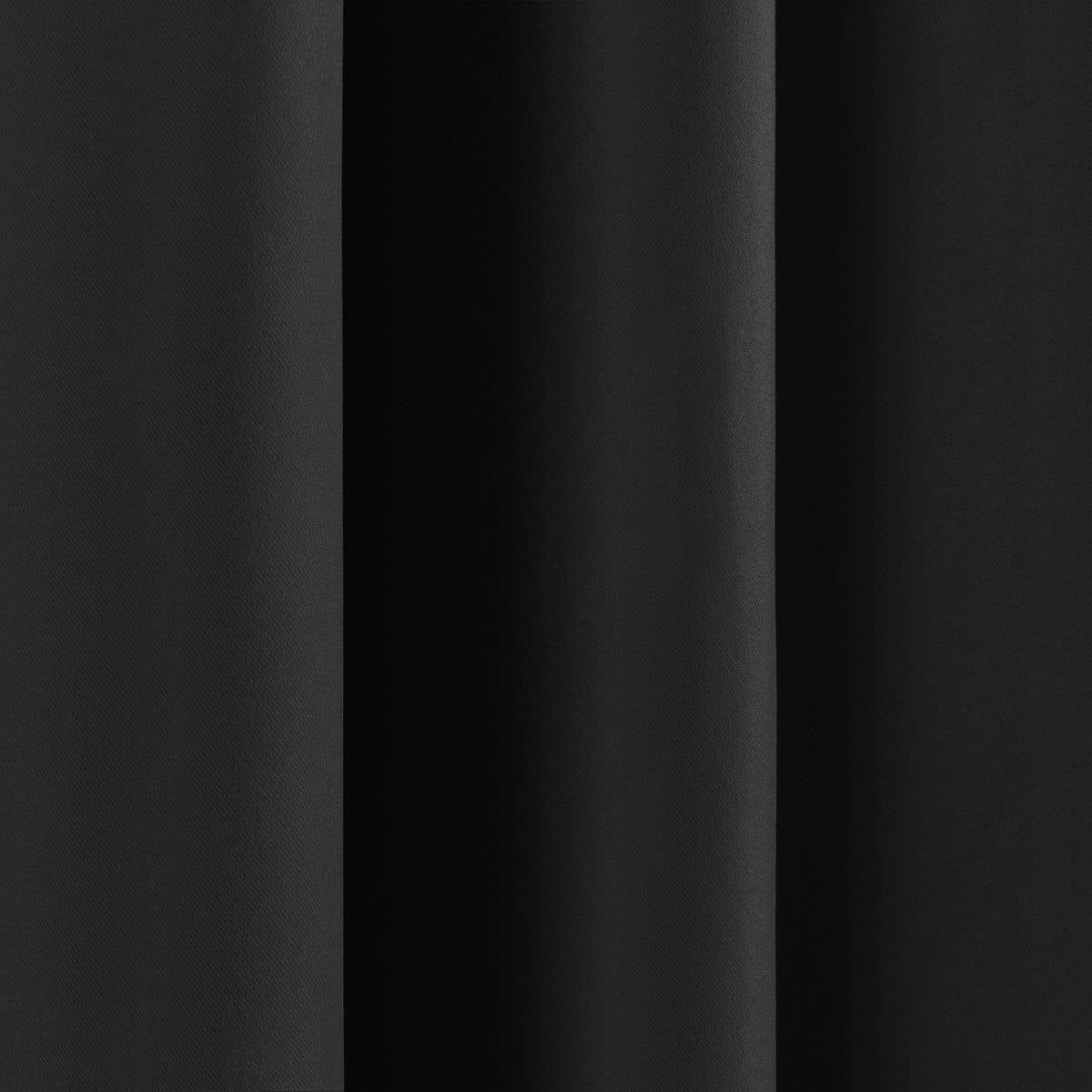 52 x 63 inch Solid Black Thermal Blackout Curtain Panels - Set of 2 LuxuryLifeWay Online Store