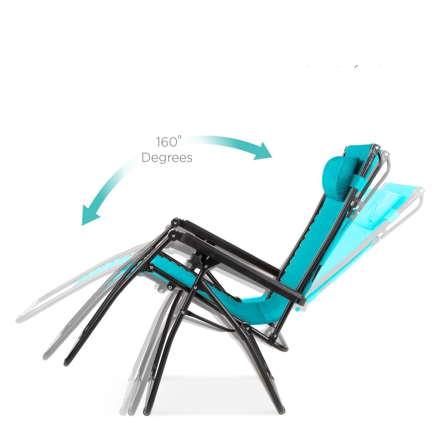 Teal Blue Zero Gravity Folding Reclining Patio Lounge Chair with Canopy LuxuryLifeWay Online Store