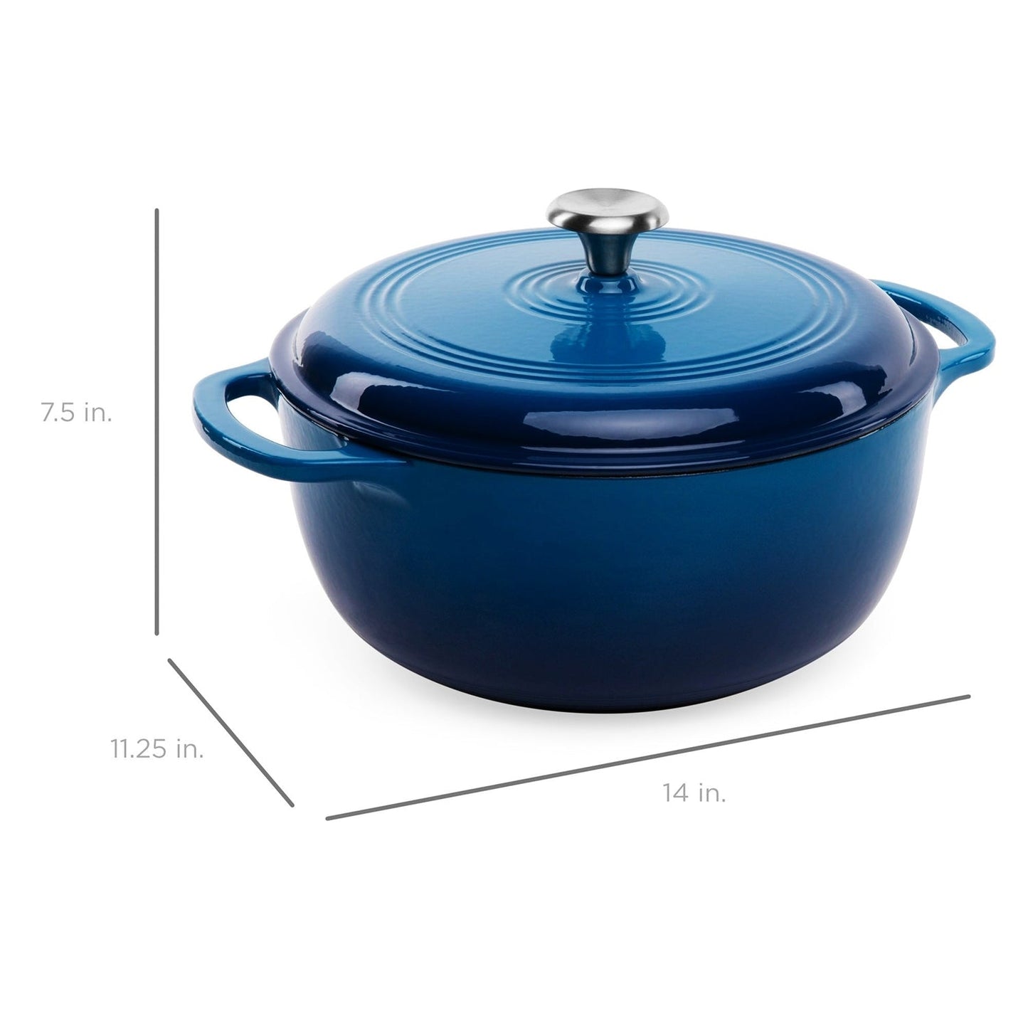 6 Quart Large Blue Enamel Cast-Iron Dutch Oven Kitchen Cookware LuxuryLifeWay Online Store