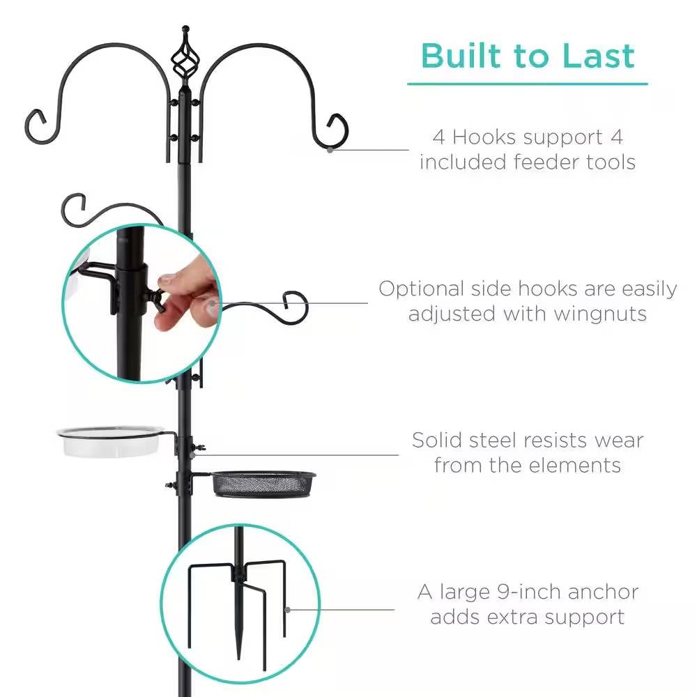 Complete Bird Feeder Set with Black Metal Stand and Bird Feeders LuxuryLifeWay Online Store