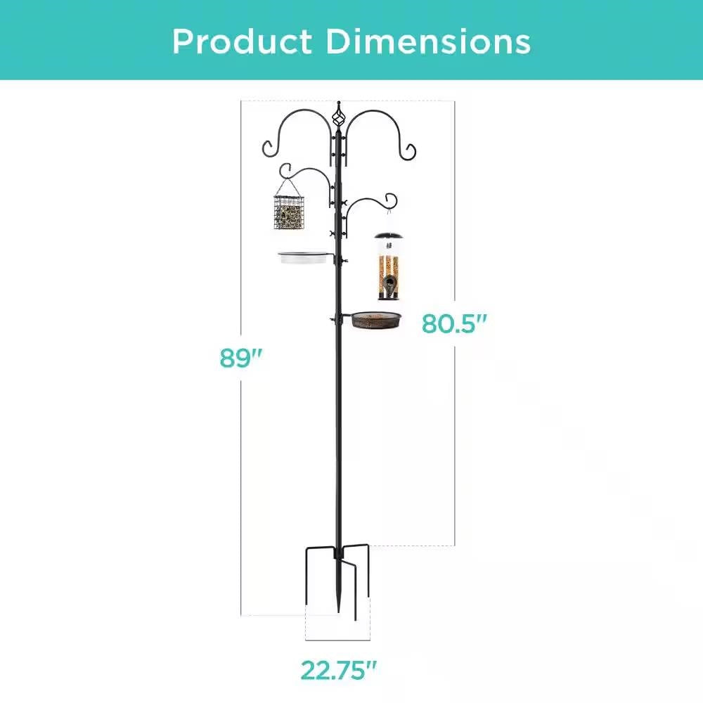 Complete Bird Feeder Set with Black Metal Stand and Bird Feeders LuxuryLifeWay Online Store
