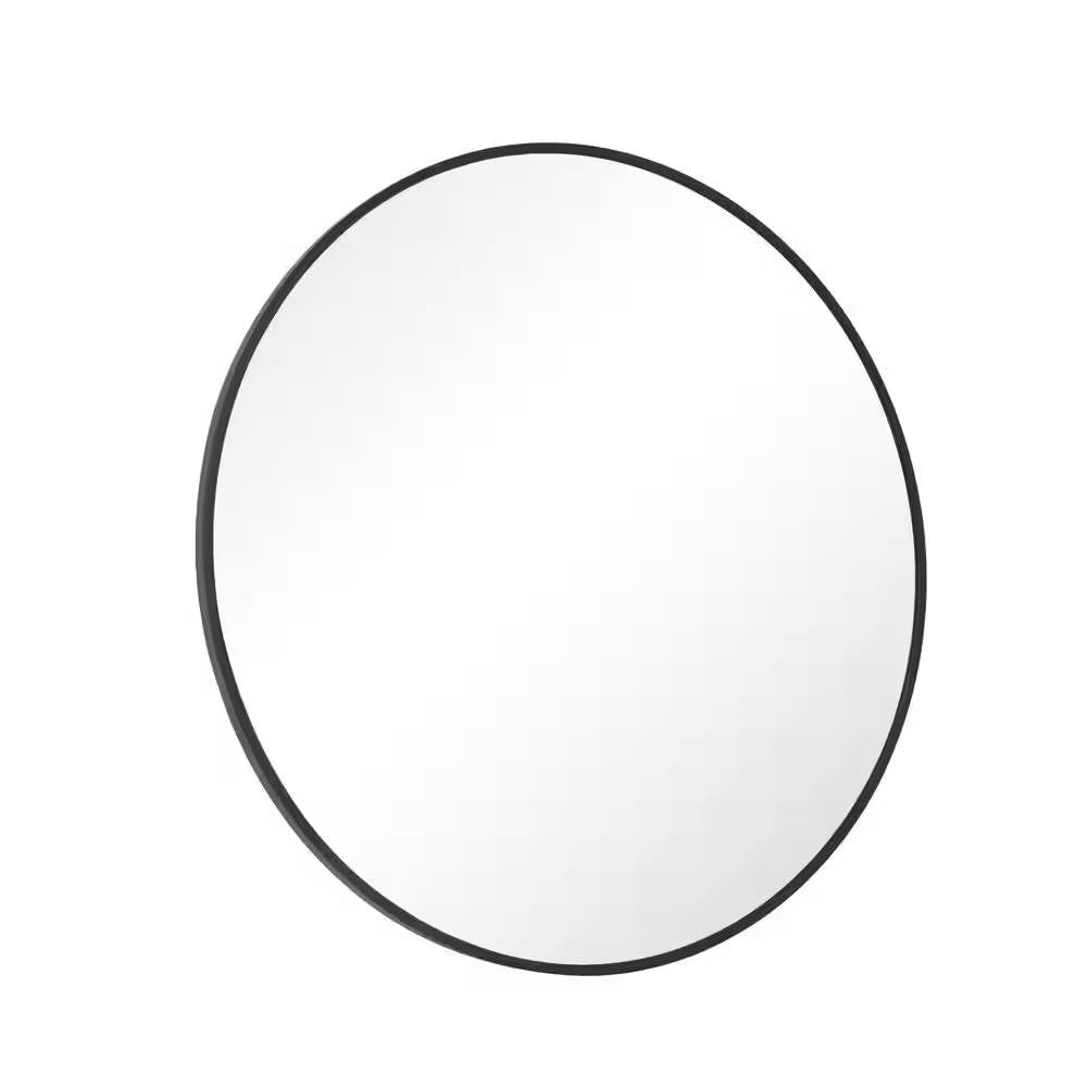 Round 24-inch Circular Bathroom Wall Mirror with Black Frame LuxuryLifeWay Online Store