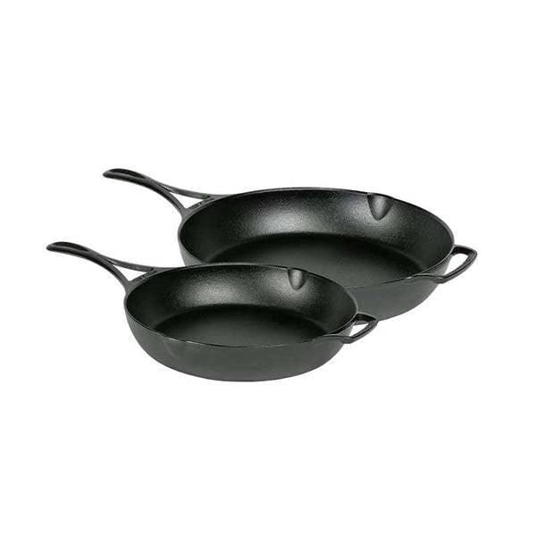 Black 2 Piece Lightweight Cast Iron Skillet Set -  Made in USA LuxuryLifeWay Online Store