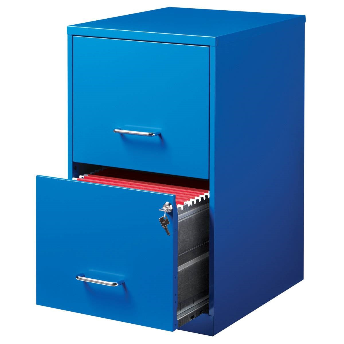 Blue Metal 2-Drawer Vertical Key Locking Heavy Duty Filing Cabinet LuxuryLifeWay Online Store
