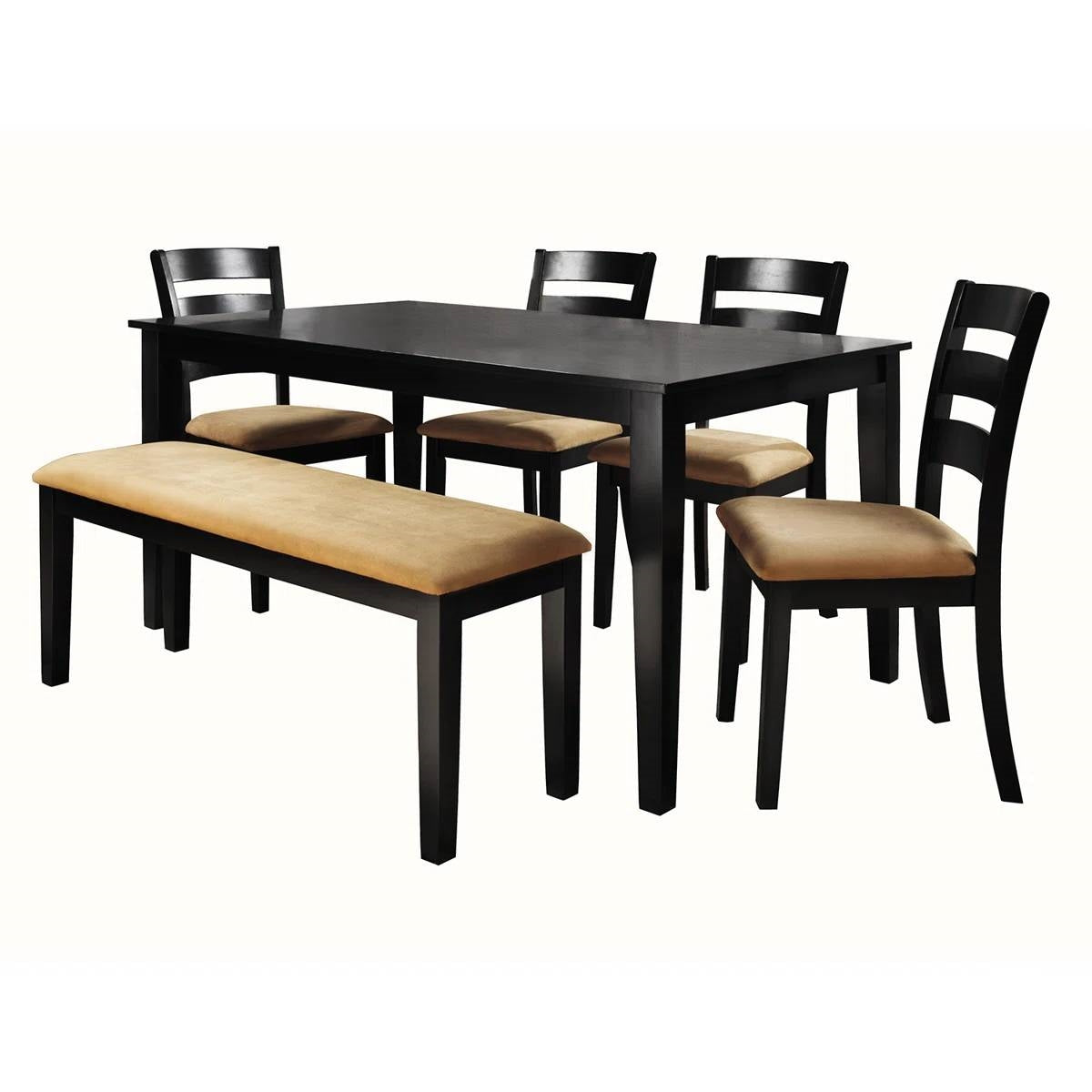 36 x 60 inch Rectangular Dining Table in Black Wood Finish LuxuryLifeWay Online Store