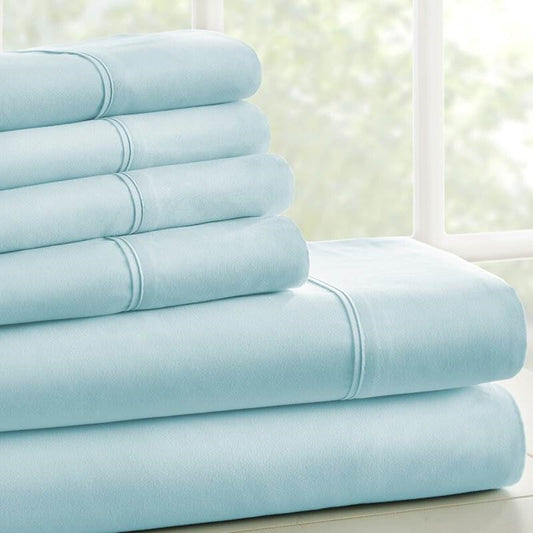 Twin XL Aqua 4 Piece Wrinkle Resistant Microfiber Polyester Sheet Set LuxuryLifeWay Online Store
