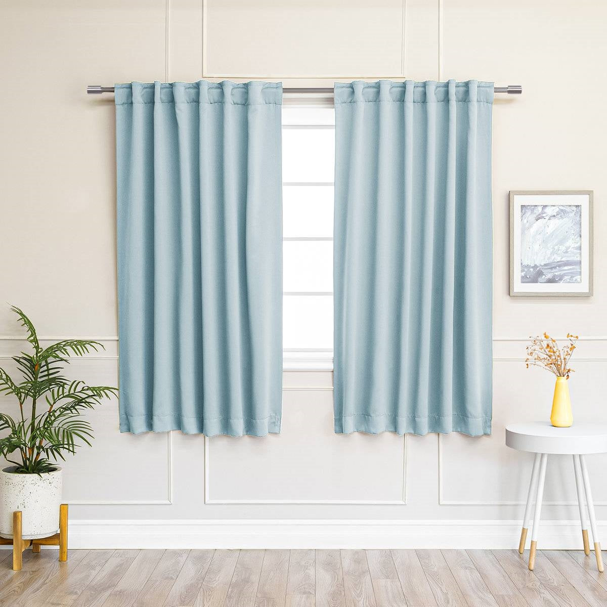 52 x 54 inch Solid Light Blue Thermal Blackout Curtain Panels - Set of 2 LuxuryLifeWay Online Store