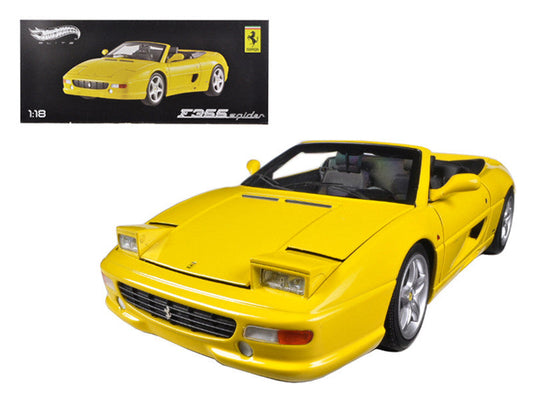 Ferrari F355 Spider Convertible Yellow Elite Edition 1/18 Diecast Car Model by Hot Wheels LuxuryLifeWay Online Store
