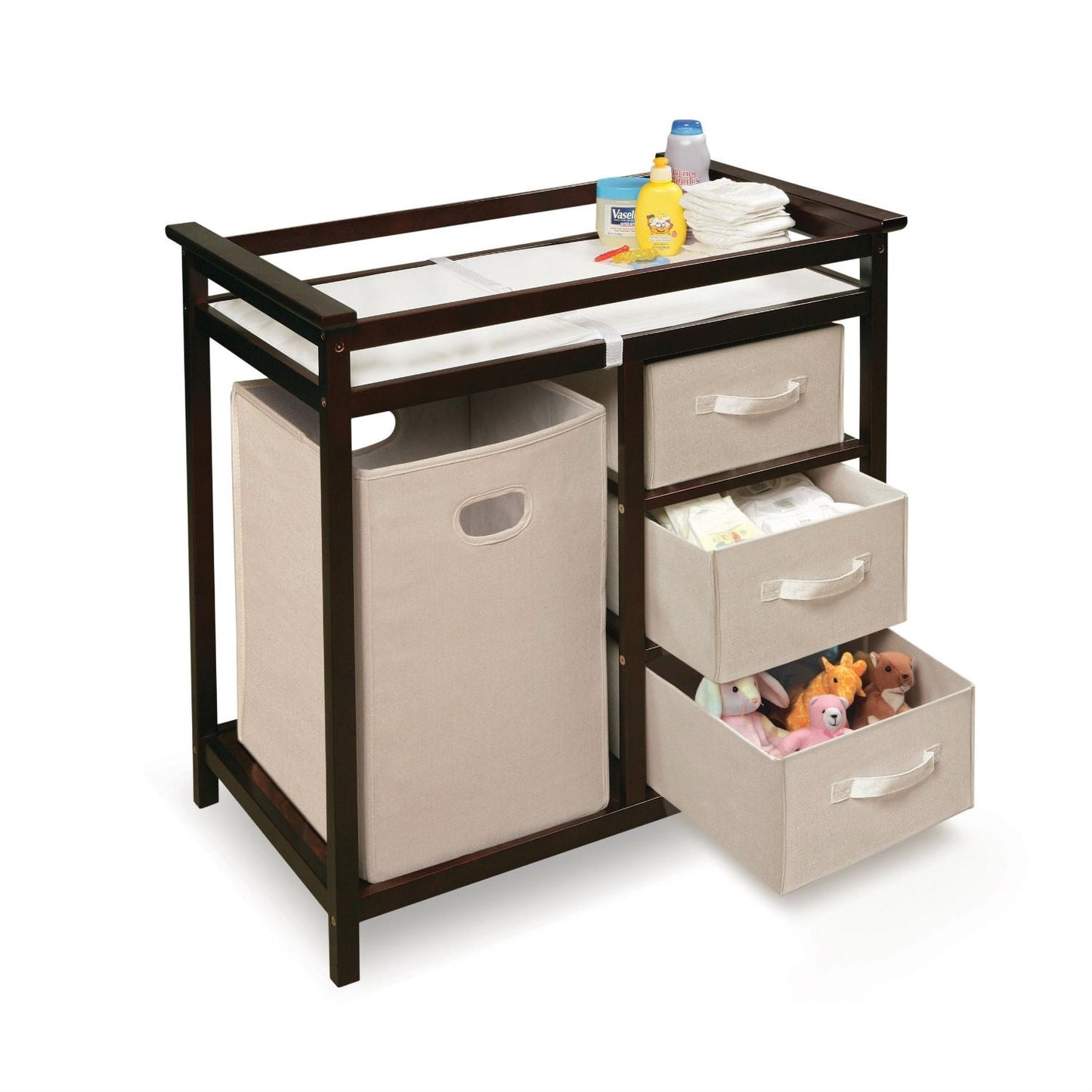Baby Changing Table with 3 Baskets and Hamper in Espresso LuxuryLifeWay Online Store