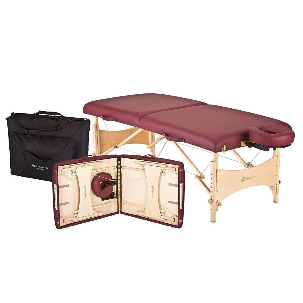 Burgundy Portable Massage Table with Adjustable Headrest and Carry Case LuxuryLifeWay Online Store