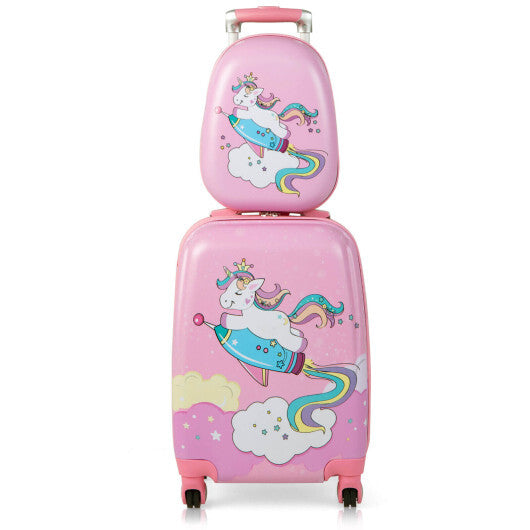 2 Pieces 18 Inch Kids Luggage Set with 12 Inch Backpack LuxuryLifeWay Online Store