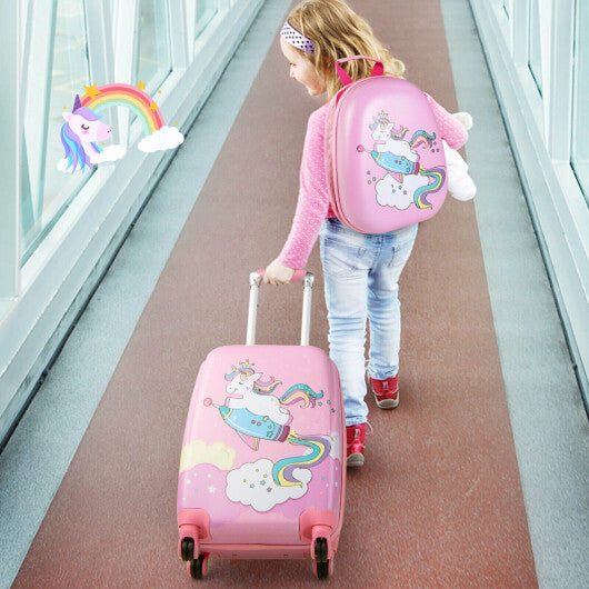 2 Pieces 18 Inch Kids Luggage Set with 12 Inch Backpack LuxuryLifeWay Online Store