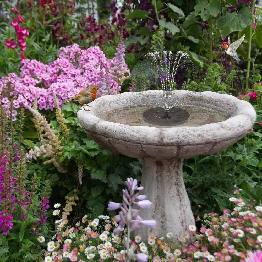 Solar Powered Birdbath to Water Fountain Kit with 4 Nozzle Heads LuxuryLifeWay Online Store
