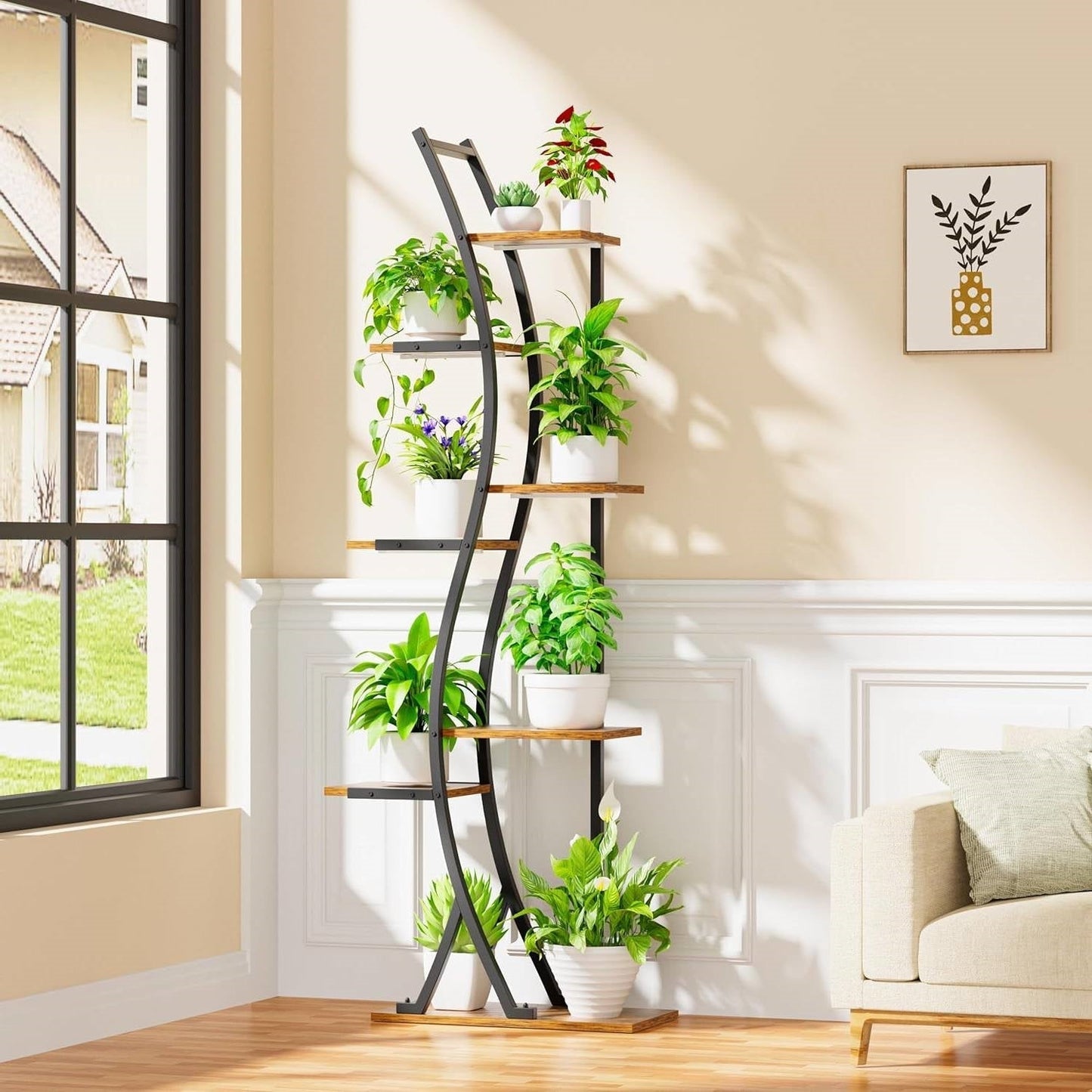 63-inch Tall Modern 6-Shelf Indoor Plant Stand Shelving Unit LuxuryLifeWay Online Store