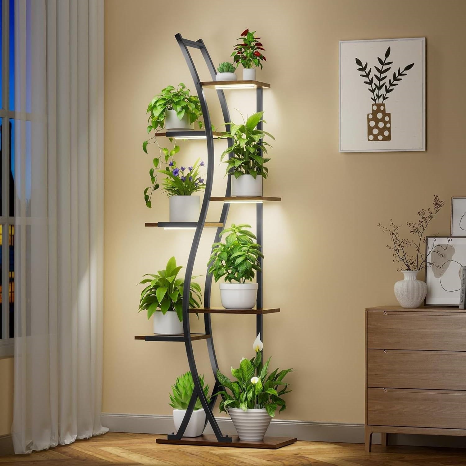 63-inch Tall Modern 6-Shelf Indoor Plant Stand Shelving Unit LuxuryLifeWay Online Store