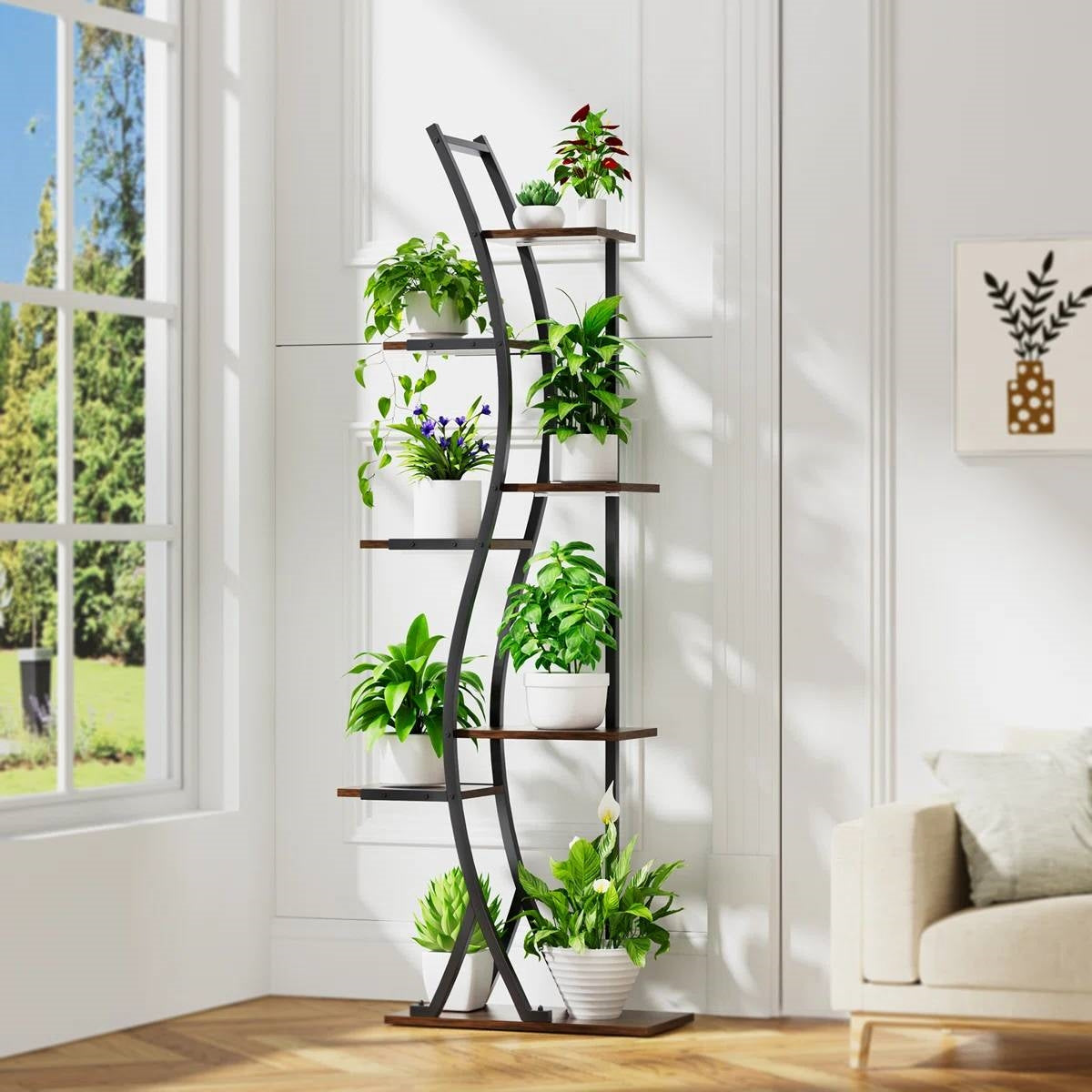 63-inch Tall Modern 6-Shelf Indoor Plant Stand Shelving Unit LuxuryLifeWay Online Store