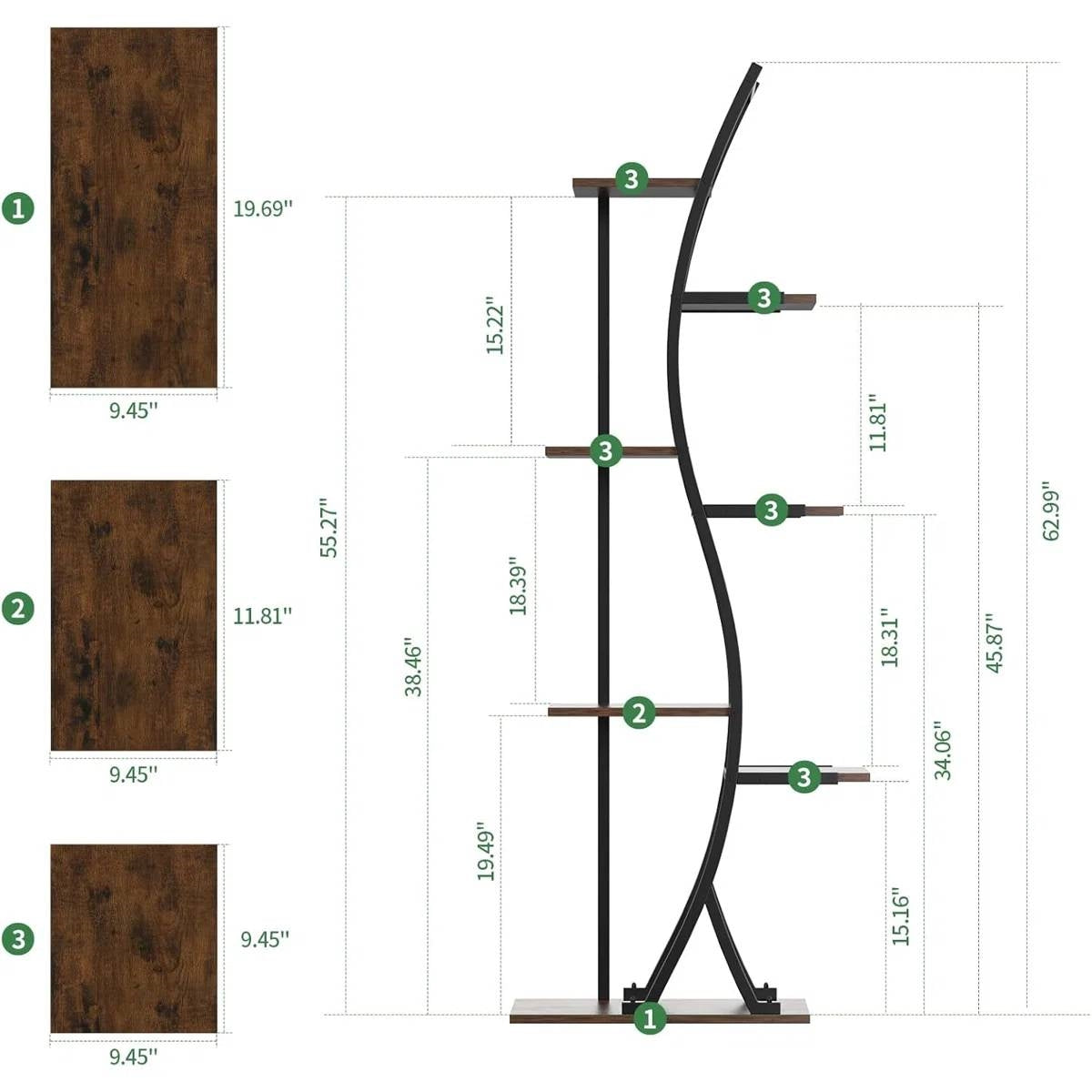 63-inch Tall Modern 6-Shelf Indoor Plant Stand Shelving Unit LuxuryLifeWay Online Store