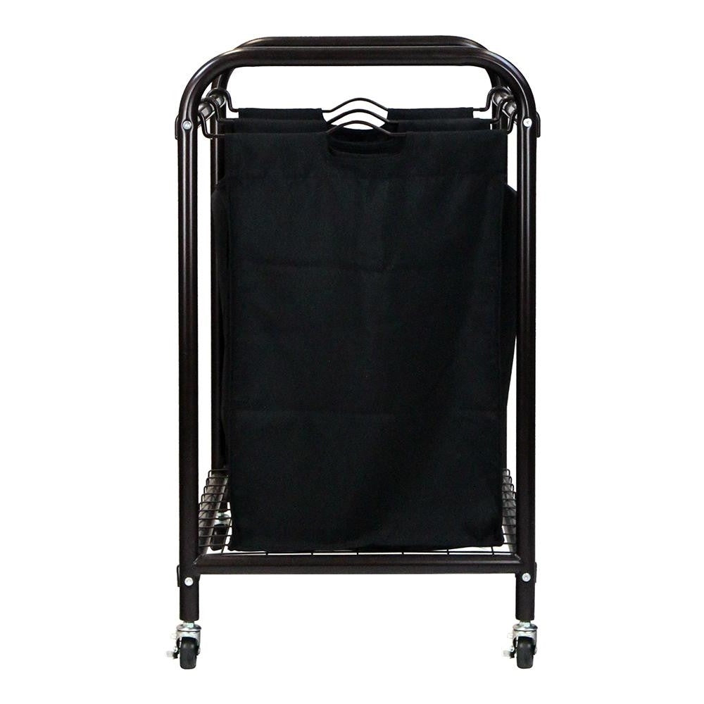 Bronze Laundry Hamper Cart with 2 Black Sorter Bags LuxuryLifeWay Online Store