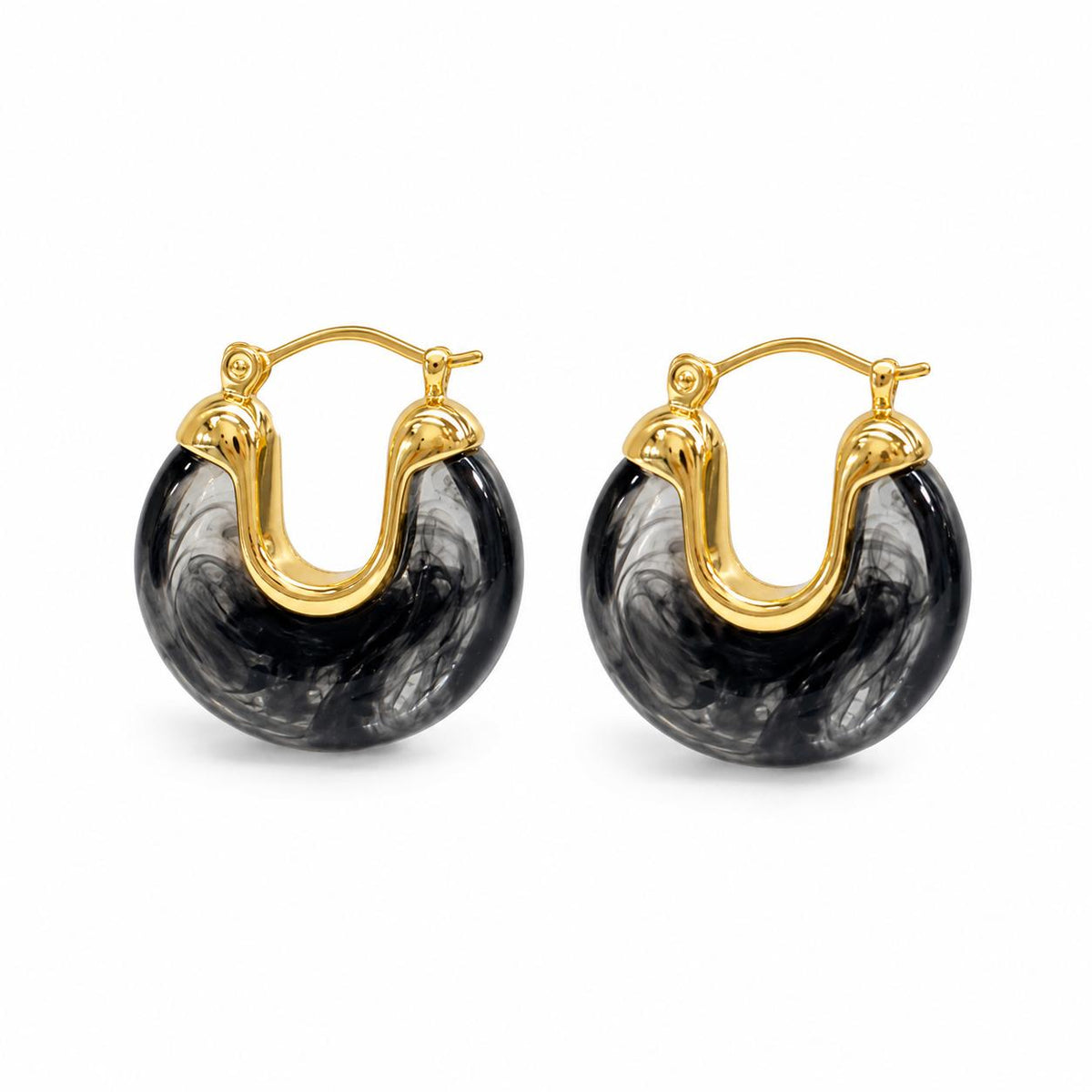 Marbled Resin Chunky Hoop Earrings LuxuryLifeWay Online Store