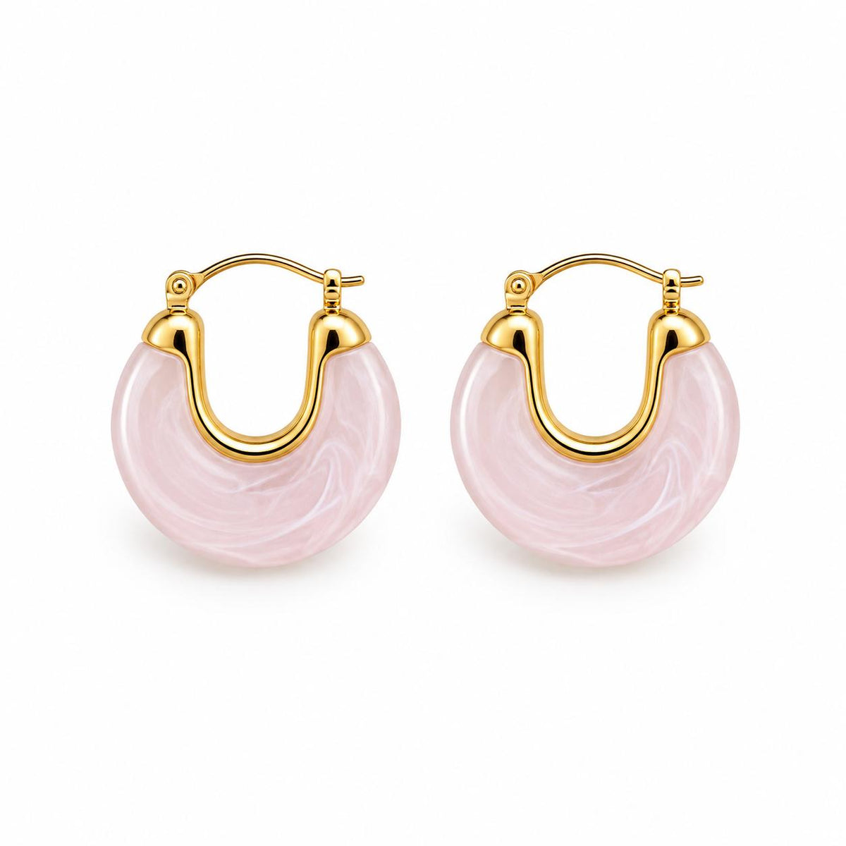 Marbled Resin Chunky Hoop Earrings LuxuryLifeWay Online Store