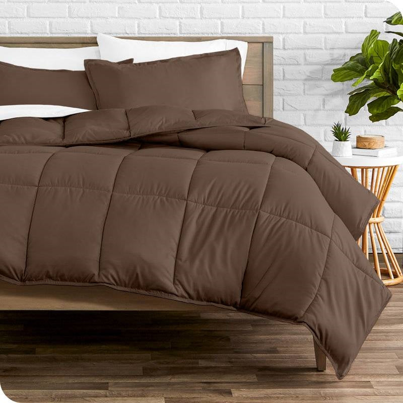 Twin size Down Alternative Comforter Set in Chocolate Brown Color LuxuryLifeWay Online Store