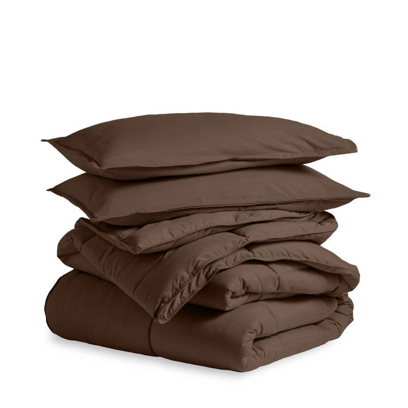 Twin size Down Alternative Comforter Set in Chocolate Brown Color LuxuryLifeWay Online Store