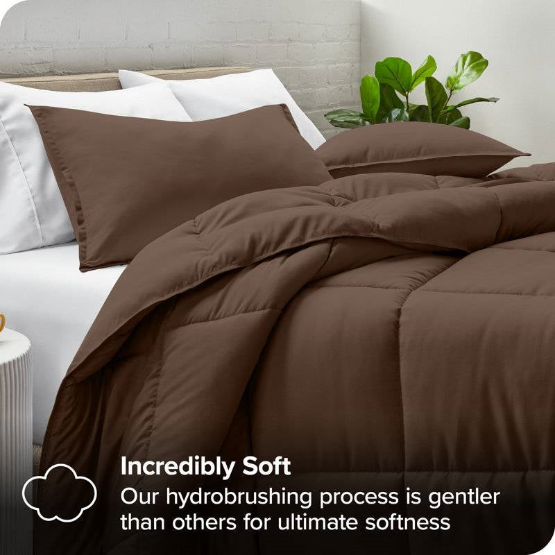 Twin size Down Alternative Comforter Set in Chocolate Brown Color LuxuryLifeWay Online Store