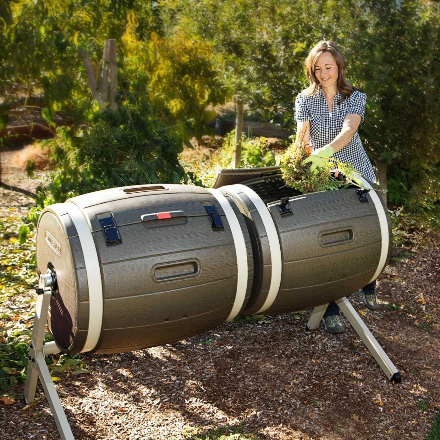 100-Gallon Compost Bin Tumbler Double Rotating Composter LuxuryLifeWay Online Store