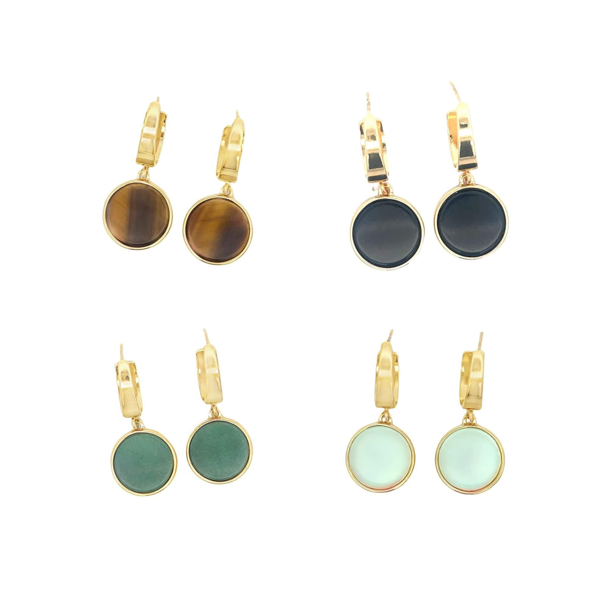 Natural Stone Round Earrings LuxuryLifeWay Online Store