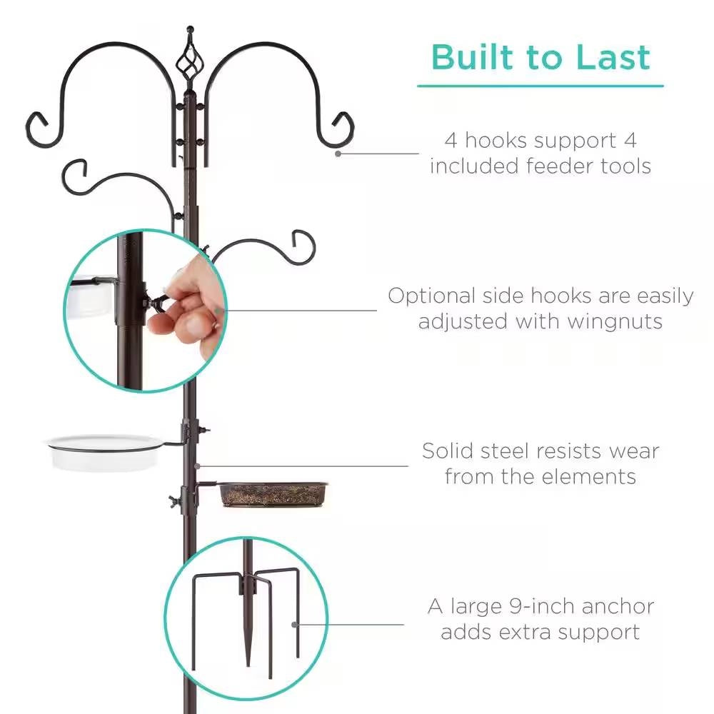 Complete Bird Feeder Set with Bronze Metal Stand Suet Water Bowl Tube and Tray LuxuryLifeWay Online Store