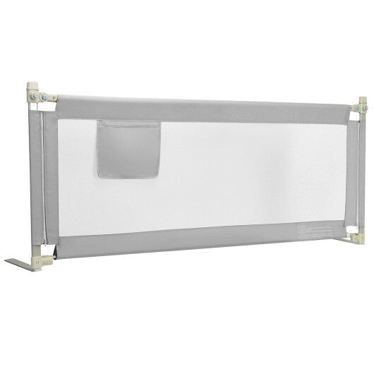 76.8  Inch Baby Bed Rail with Double Safety Child Lock-Gray LuxuryLifeWay Online Store