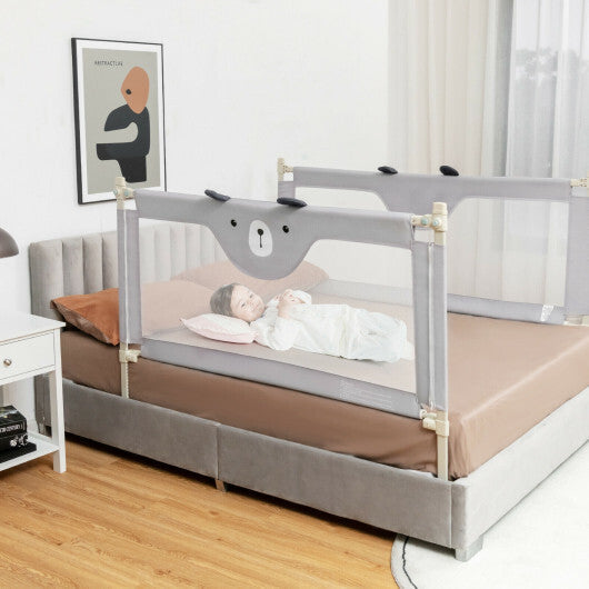 Vertical Lifting Baby Bedrail Guard with Lock-Gray LuxuryLifeWay Online Store