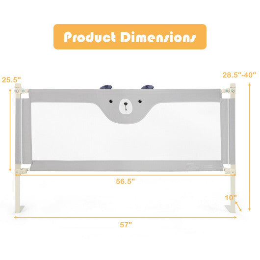 Vertical Lifting Baby Bedrail Guard with Lock-Gray LuxuryLifeWay Online Store