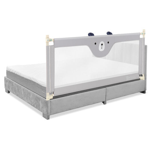 Vertical Lifting Baby Bedrail Guard with Lock-Gray LuxuryLifeWay Online Store